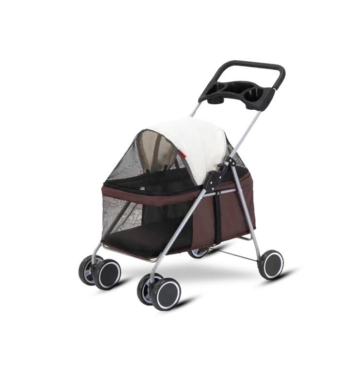 Leichter Faltbarer Haustierwagen, Vollständig Geschlossen für Hunde & Katzen, Abnehmbares Design für den Außenbereich