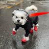 Silicone Dog Boots Waterproof Anti-Slip Pet Shoes 2pcs Paw Protectors All Weather Cute Dog Walking Shoes