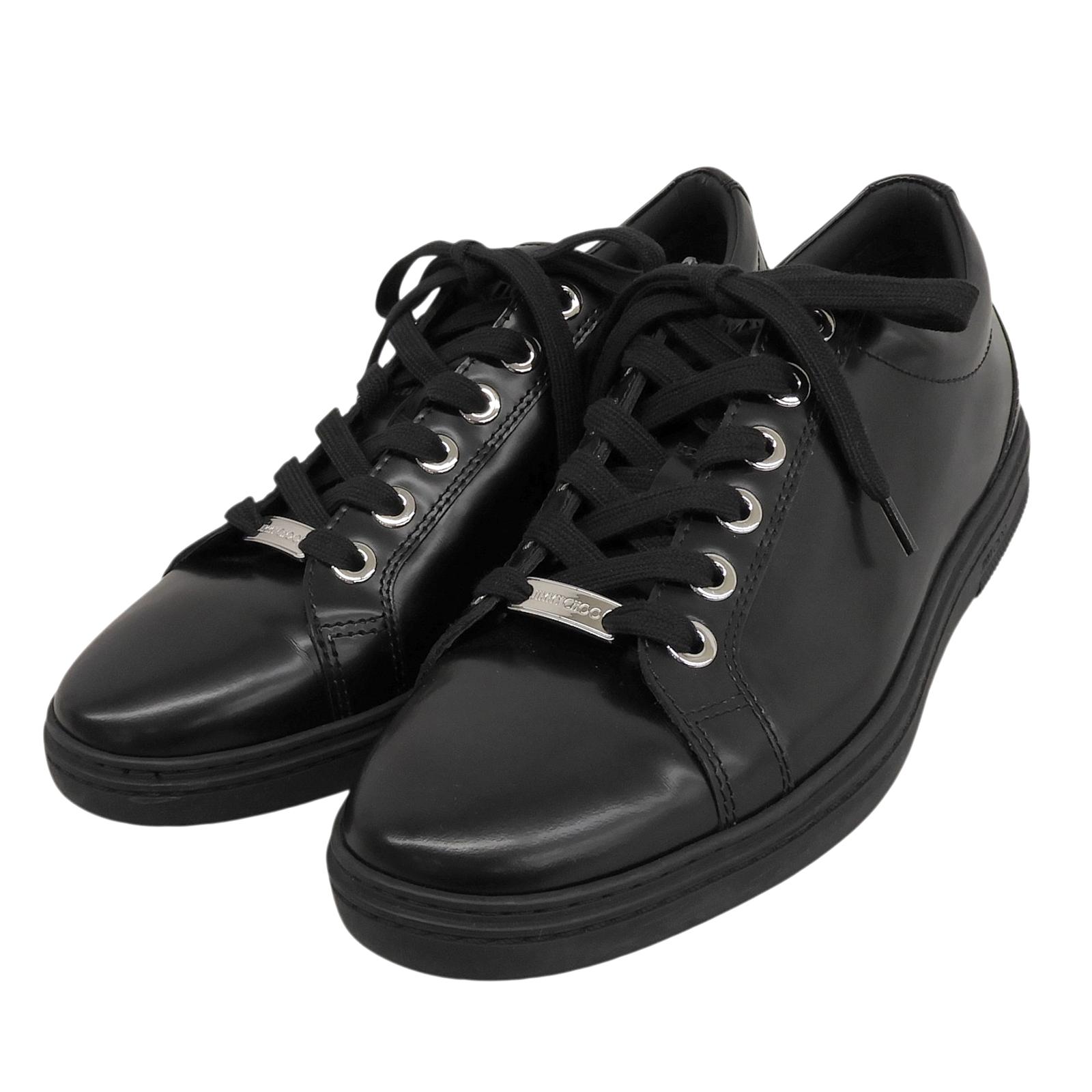 

Great JIMMY CHOO sneakers Colt black leather mens 42 Used