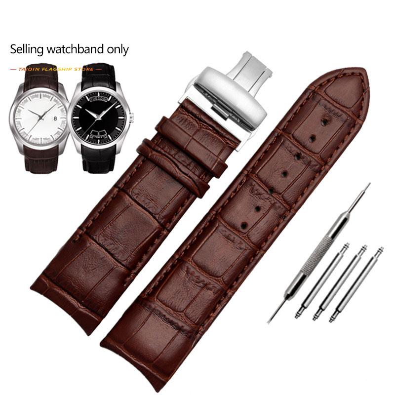 

For 1853 Tissot Male T035 Leather Watchband T035627A Curved End Calfskin Watch Strap Butterfly Buckle Bracelet 22mm 23mm 24mm 24mm
