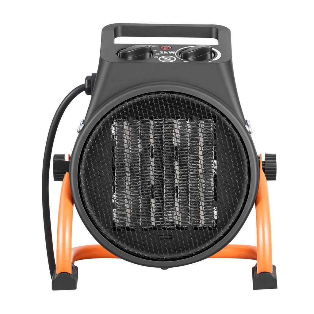 Greenhouse Heater, 2000W Electric PTC Space Heater with Fan, Low & High Heat Modes, 15° Adjustable Angle, Overheat Protection, Portable for Grow Tent,