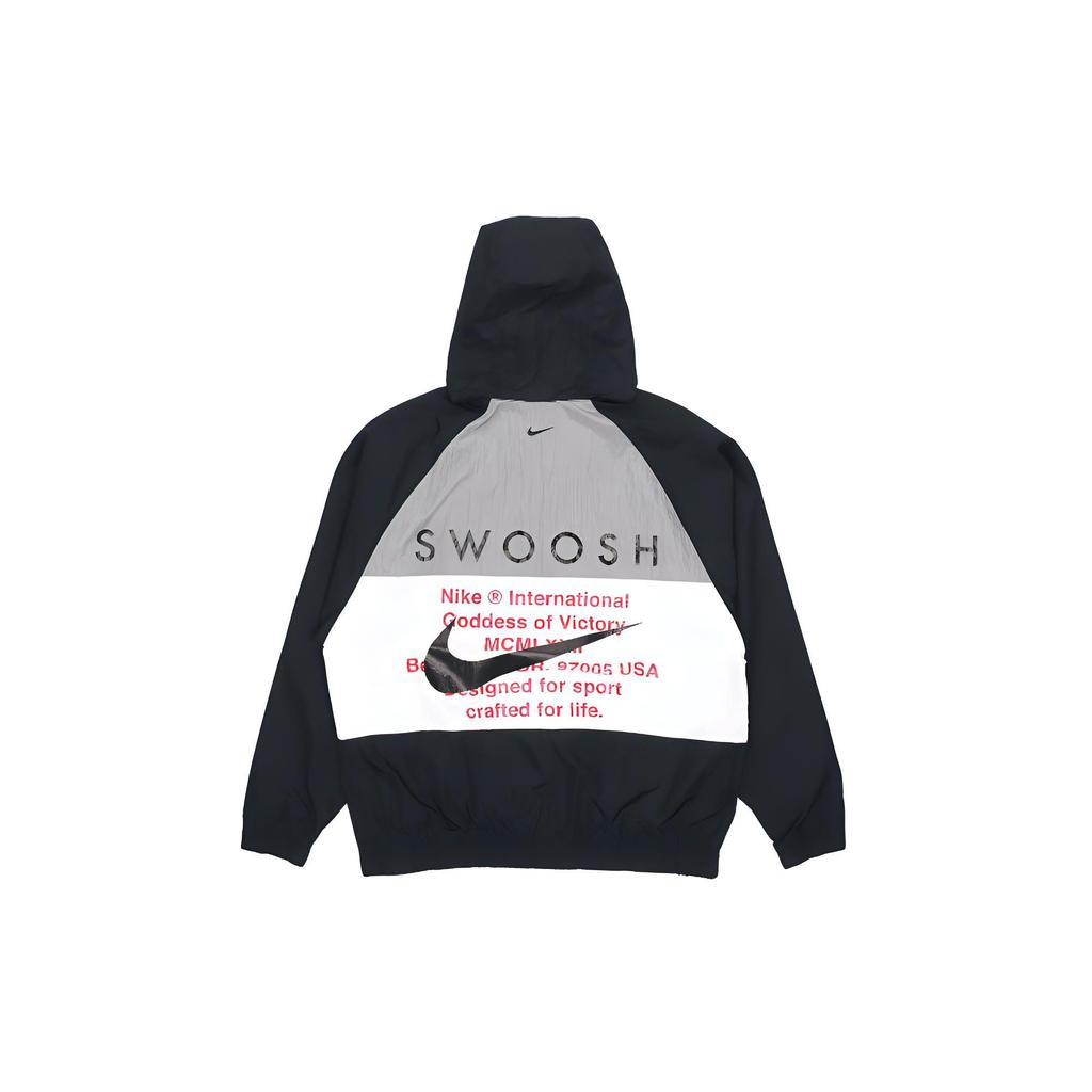 Nike Swoosh Dobbeltkrok Vindtett Sportsvevd Hettejakke Herrejakker Svart DJ9647-011