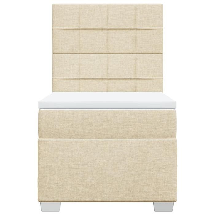 Maison Exclusive - Sommier à lattes de lit avec matelas Crème 100x200 cm Tissu