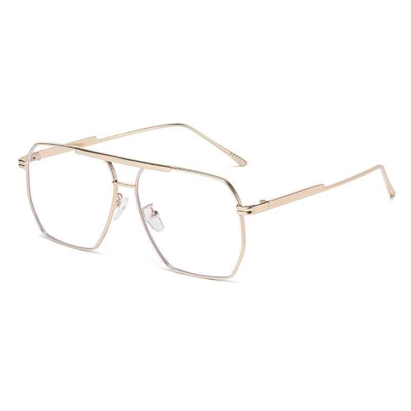 New Fashion Metal Sunglasses New Double-Bridge Retro Eyewear Minimalist Oversized Frames Unisex Classic Driving Shades