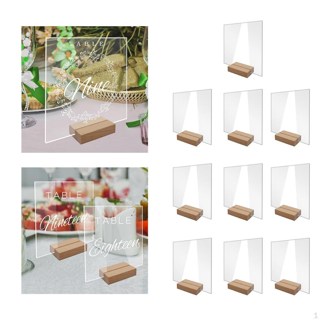 10 X Acrylic Place Cards, Practical Table Numbers, Durable for Reception, Dinner, Wedding