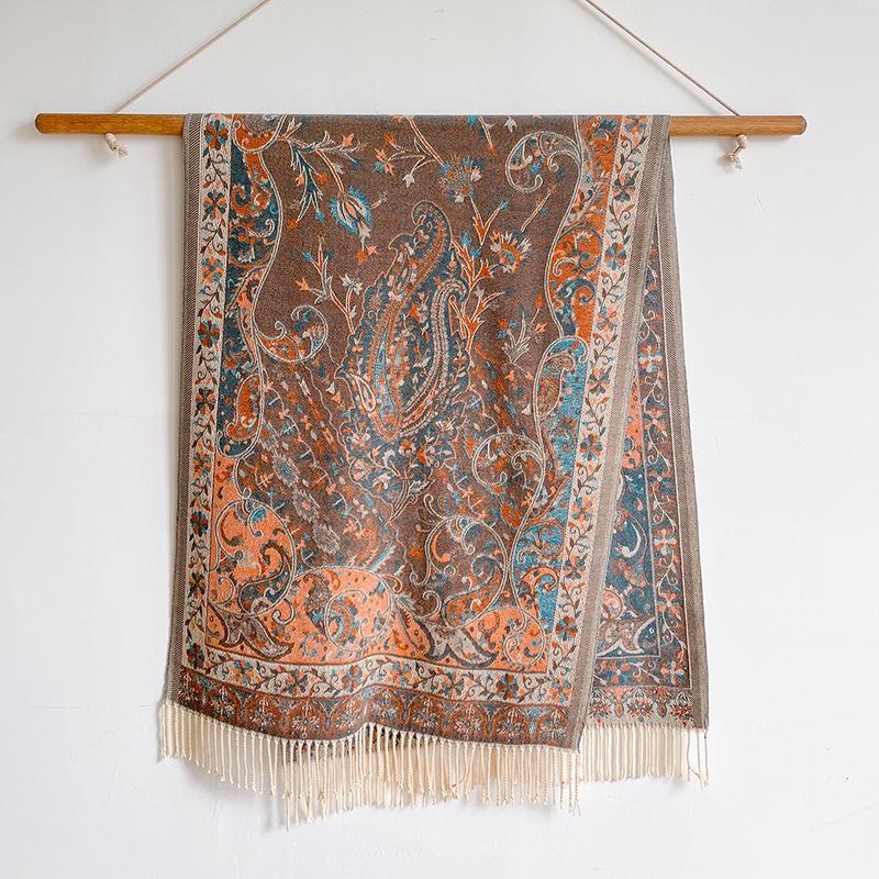 Luxury Brand Jacquard Scarf Women Fashion Thick Soft Cashmere Lady Casual Stole Shawl Headband Scarves Neckerchief Bandana