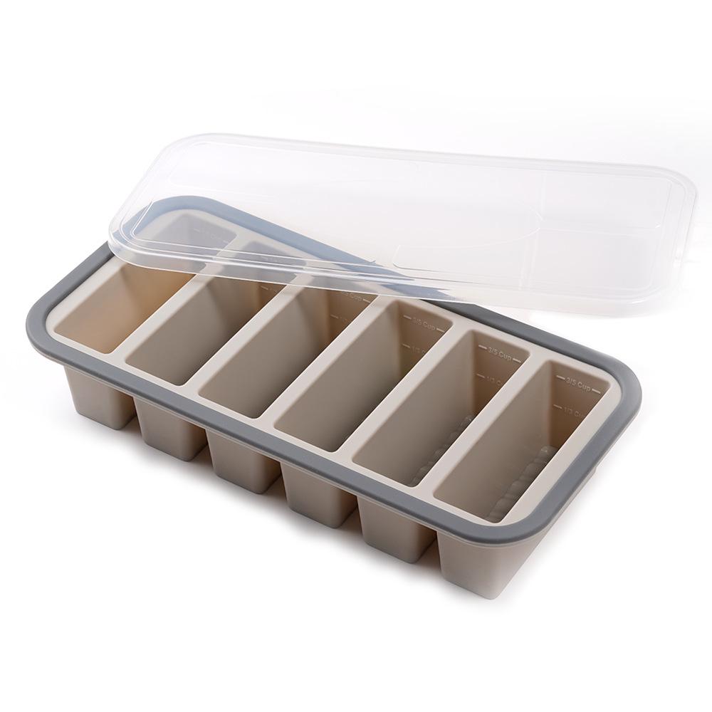 Cutie de prânz din silicon cu compartimente și capac - Container pentru congelator și depozitare alimente pentru mese proaspete