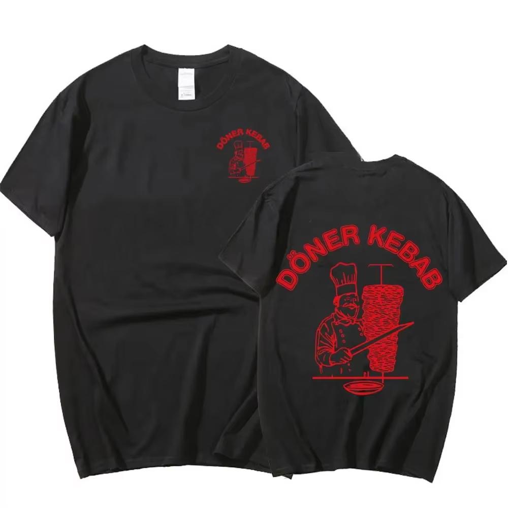 Vintage Doner Kebab Graphic Printed Tshirt Unisex Women Short Sleeve Cotton Tshirt Unisexs Tshirts Summer New Unisexs Clothing