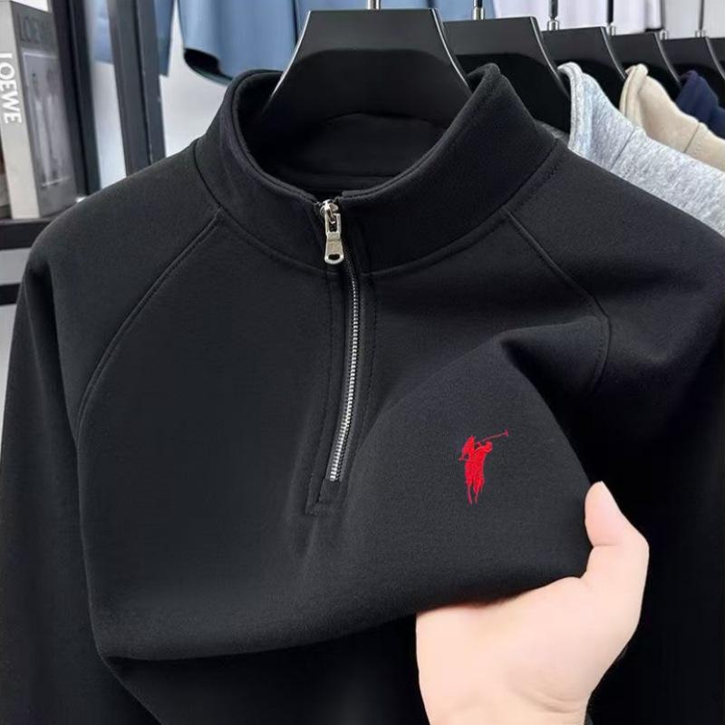 Herren Freizeit-Baumwoll-Hoodie mit halbem Reißverschluss und Stehkragen, Hochwertiges Gefühl, Herbst-/Winterkollektion