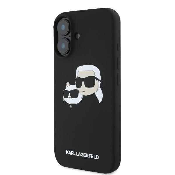 Karl Lagerfeld KLHMP16SSKCHPPLK iPhone 16 6.1" Black/black Hardcase Silicone Double Heads Print MagSafe