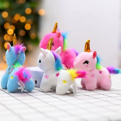 Novas Bonecas de Pelúcia Unicórnio Pequeno Pingente Bolsas Chaveiro Enfeites Bonecas para Namorada