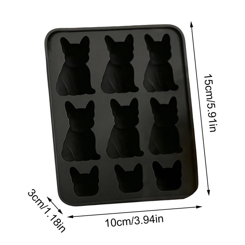Ice Mold 3d French Bulldog Ice Mold Silicone Easy-Release Leak-Proof Reusable Press Maker Beer For Whiskey Wine Bartending Home