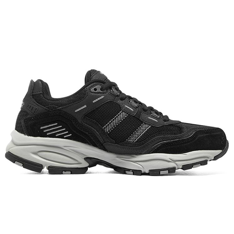 Skechers Vigor 2.0 Pelle a Rete Comode Scarpe Casual Basse Sneakers da Uomo Nero Grigio Carbone 237067-BKCC