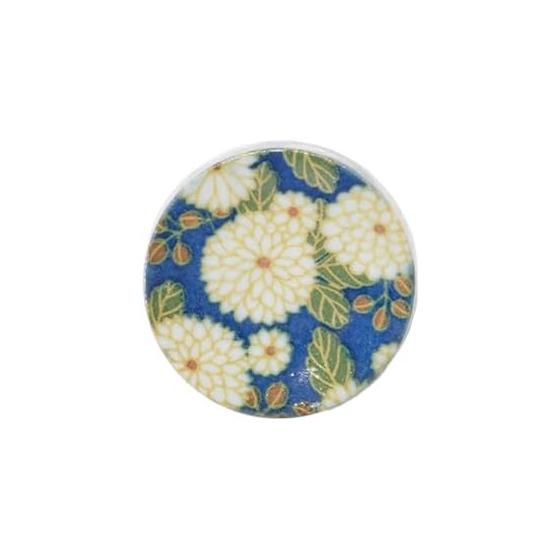 EAST Table Chopstick Rest, Small Plate, Small Chrysanthemum, Indigo, Diameter 4.4 X Height 1.1cm, Made In Japan, 926-001-09