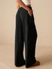 Available High-Waisted Tie-Waist Wide-Leg Fashion Pants - European and American Style, Solid Color.