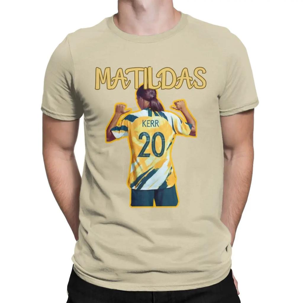 Funny Sam Kerr Australia Soccer T-Shirts for Men Crewneck 100% Cotton T Shirts Matildas Short Sleeve Tees Plus Size Clothing
