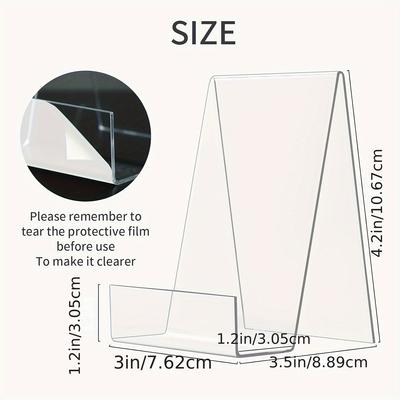 Clear Acrylic Easel Display Stands | Transparent Angled Shelf Design for Versatile Home or Office Decor - Tablets, Albums