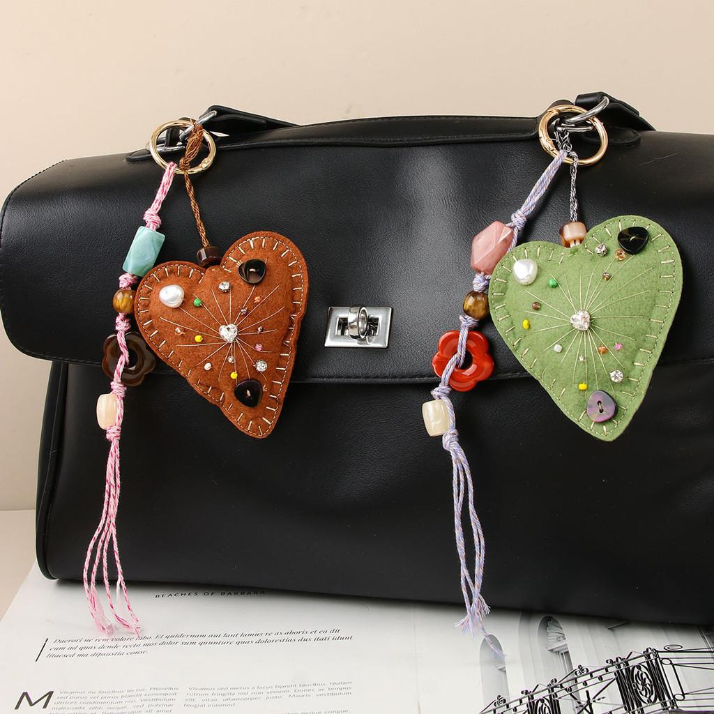 Vintage Heartshaped Leather Bag Charm For Autumn Winter Fashion Accessory Decor