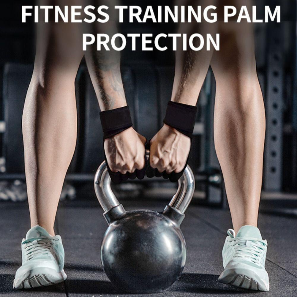 1 Pair Finger Cot Palm Protector Gloves Non-slip Weightlifting Hand Protect Pads  Pull-ups