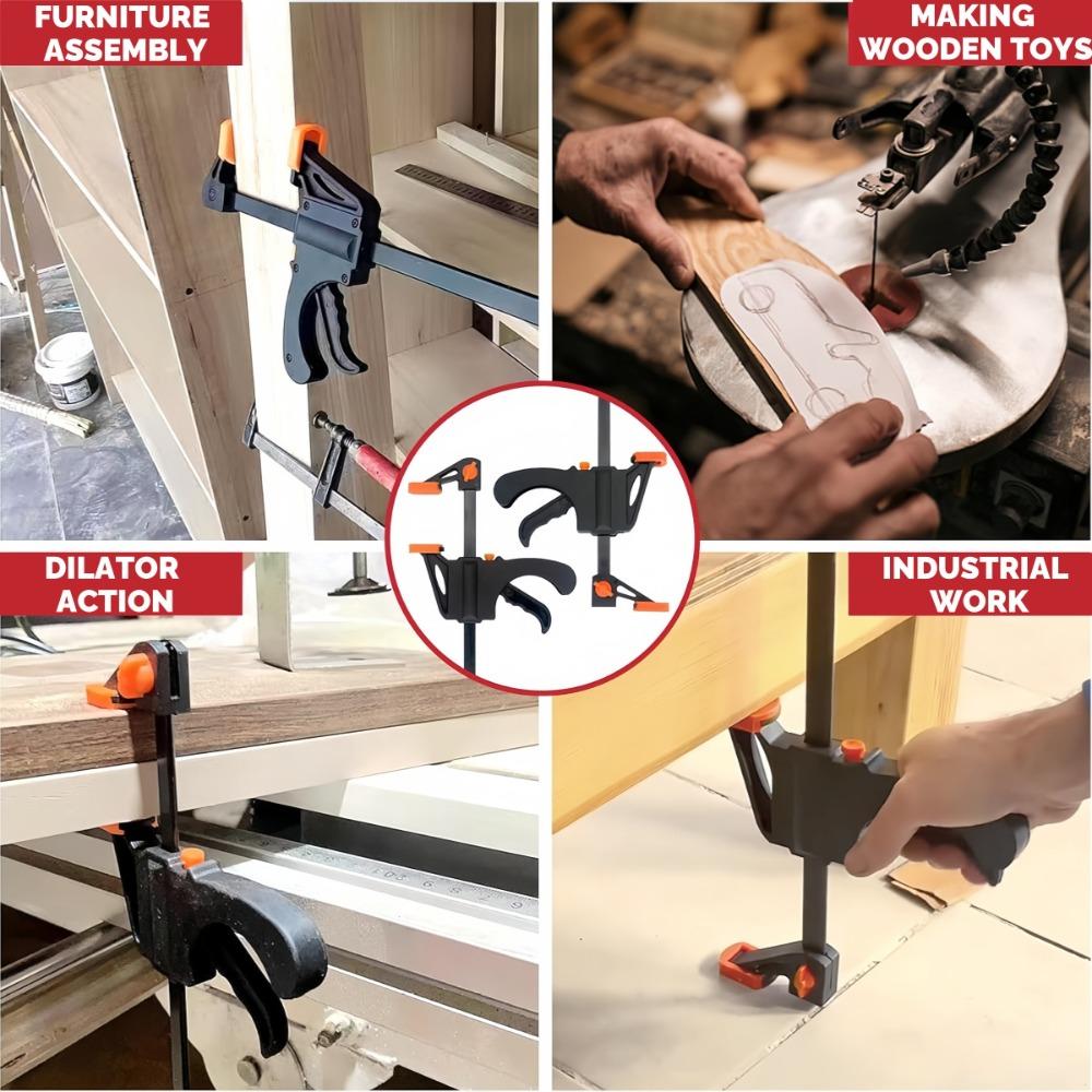 4 Inch Woodworking F Clamps 1/2/4PCS Portable Quick Ratchet Release Speed Squeeze Wood Working Clamps DIY Carpentry Hand Tool