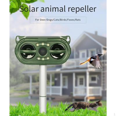 Ultrasonic Animal Repeller Solar Bird Cat Repellent for Farm Patio Gard