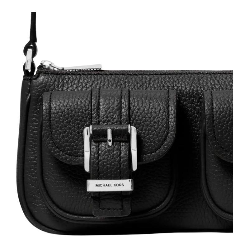 MICHAEL KORS Zoe Zoe Logo Zip Closure Calf Leather Handbag Small Women's Black