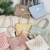 Quilted Cotton Women's Handle Shoulder Bags Simple Plaid Heart Female Shopping Bag Large Capacity Grils Tote Shopper Handbags