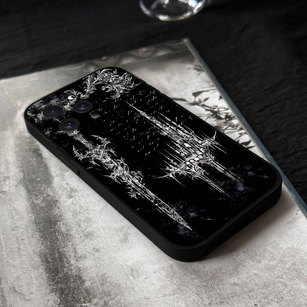 Cyber Sigil Cross Phone Case For IPhone 17,16,15,14,13,12,11 Plus,Pro,Max,XR,XS,X,7,8 Plus,Mini Black Silicone Soft