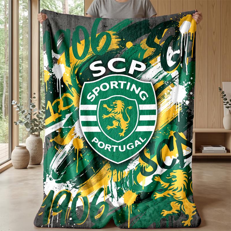 Coperta in pile di flanella morbida FC Sporting CP Leggera Accogliente Calda Coperta da divano letto Decorazione per la casa
