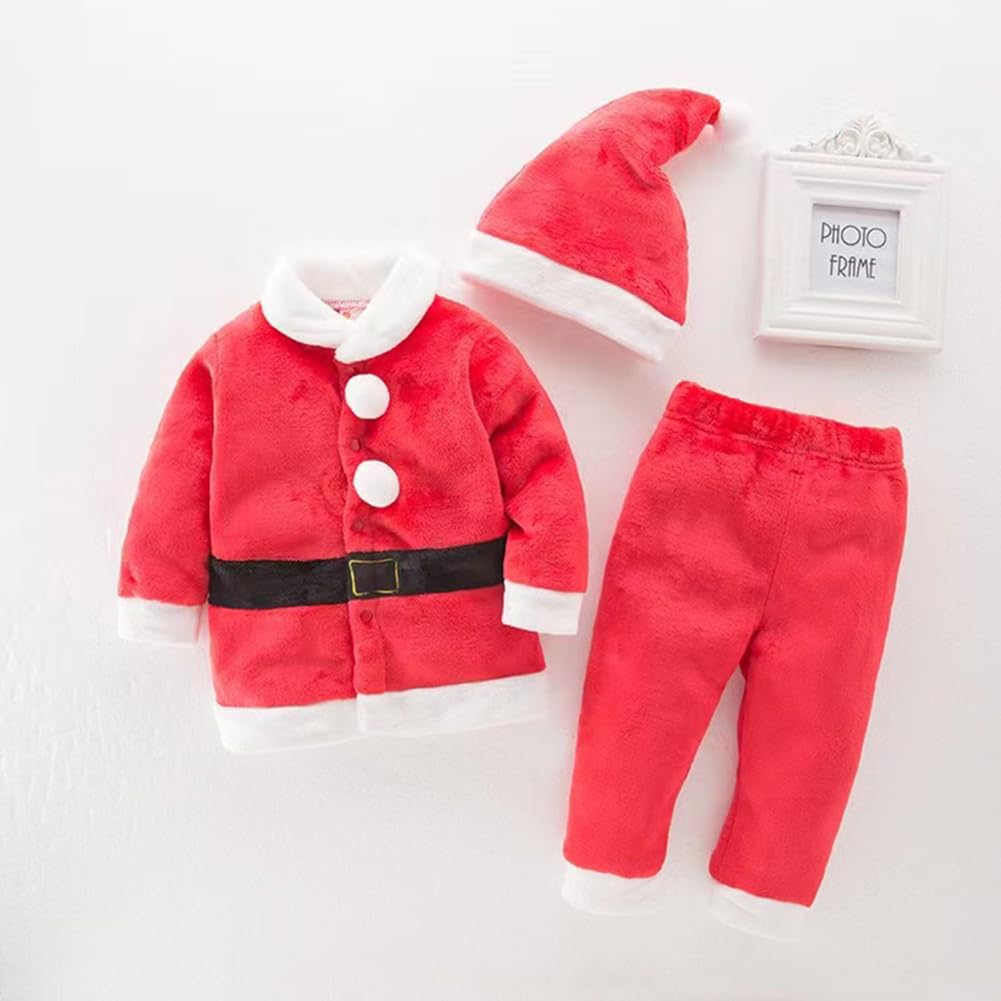 Santa Claus for Santa Christmas Boys and Size Baby Santa Costume [Limspace] Kids, Cosplay, Costume, Girls, Coat, Pants, Hat, 4-Piece Set, 80~130,
