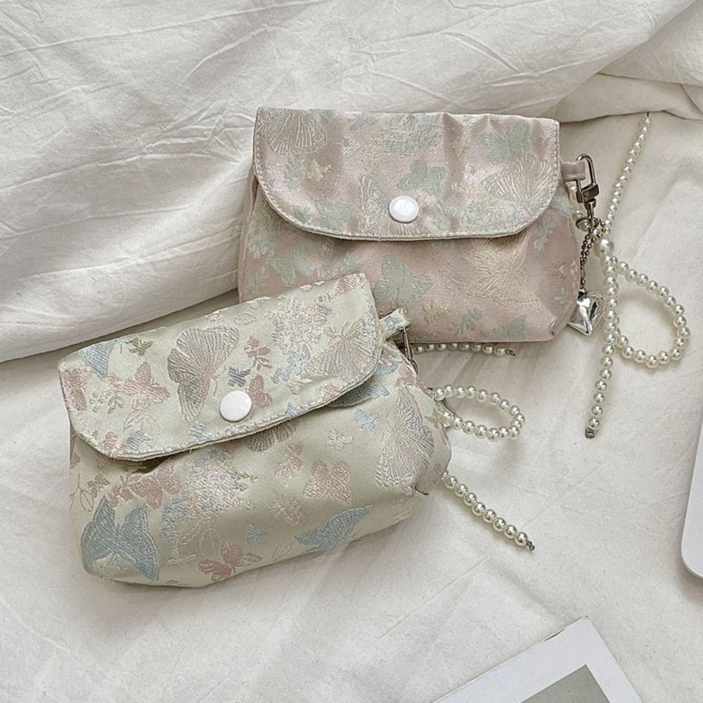 Embroidery Button Coin Purse Butterfly Chinese Style Storage Bag  Jewelry Packing