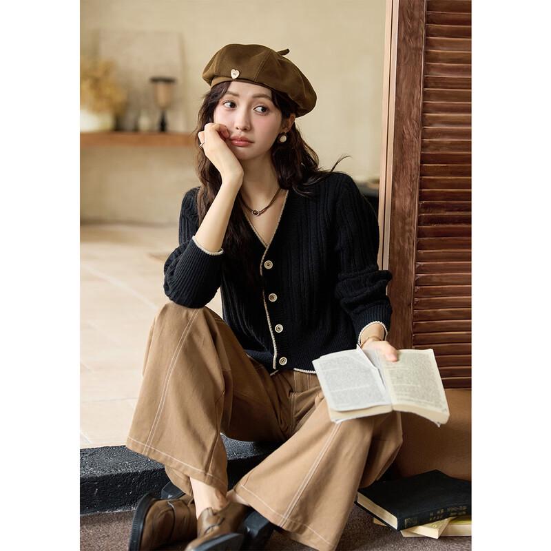 Women s V-Neck Knit Cardigan One Size