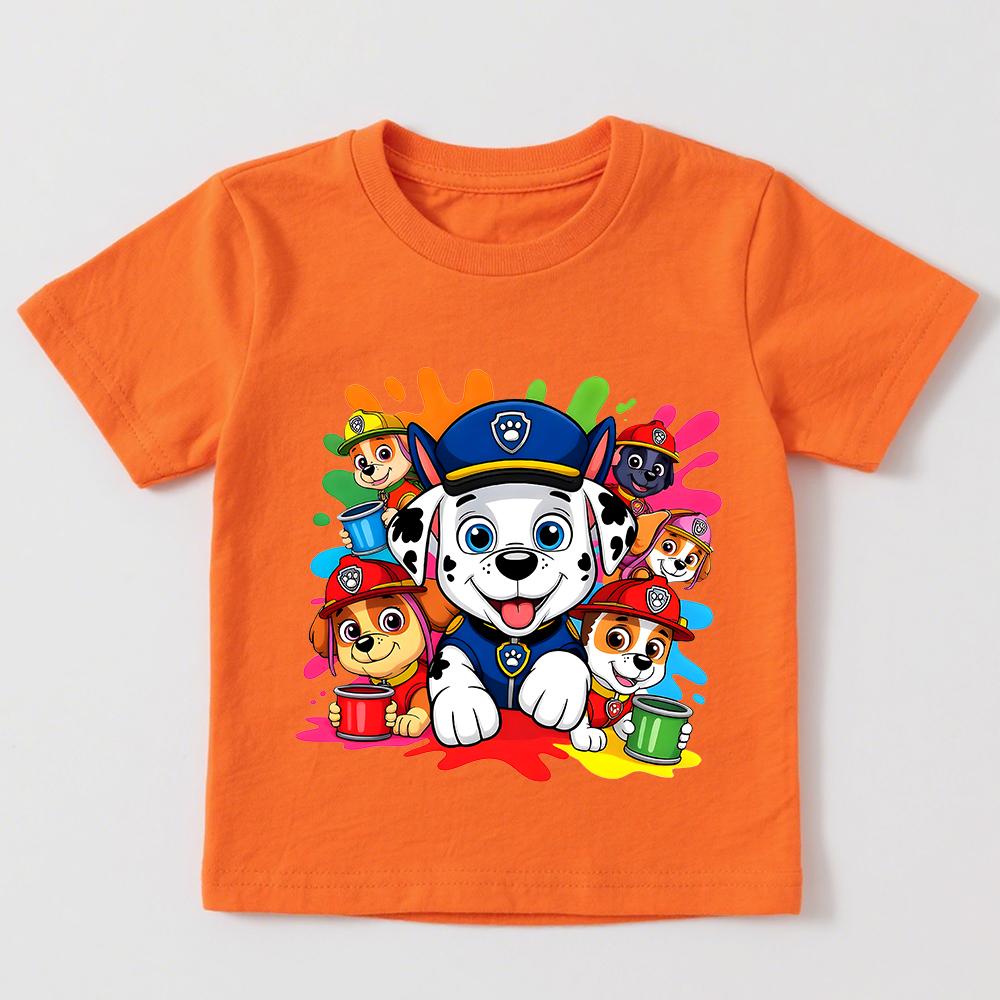PAW Patrol Kids Printed T Shirt Casual Boys Girls Cotton Short Sleeve Toddler Summer Clothes