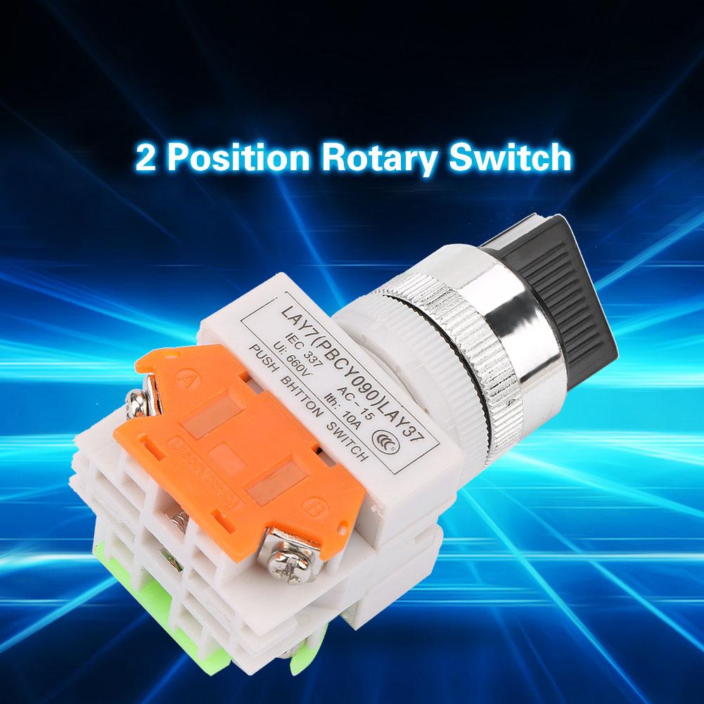 2 Position Maintained Selector Self Locking Rotary Switch Short Handle LAY37 11X 21