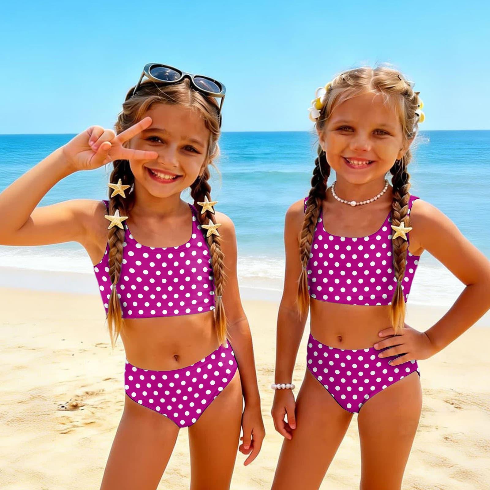 Summer Girls Casual Printed Two-Piece Bikini Swimsuit Set 140