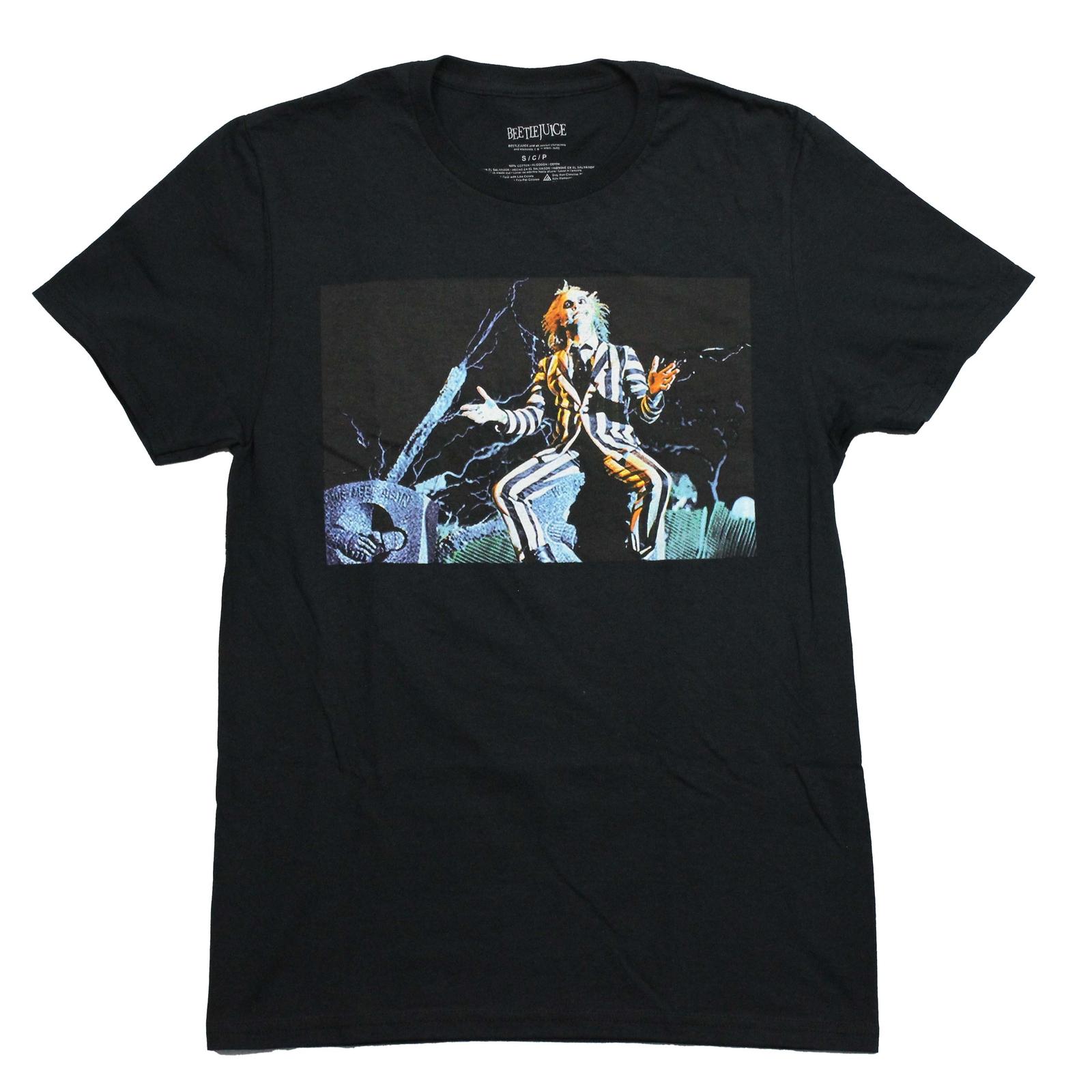Beetlejuice New Adult T-Shirt - Sitting in Cemetery Movie Image XL