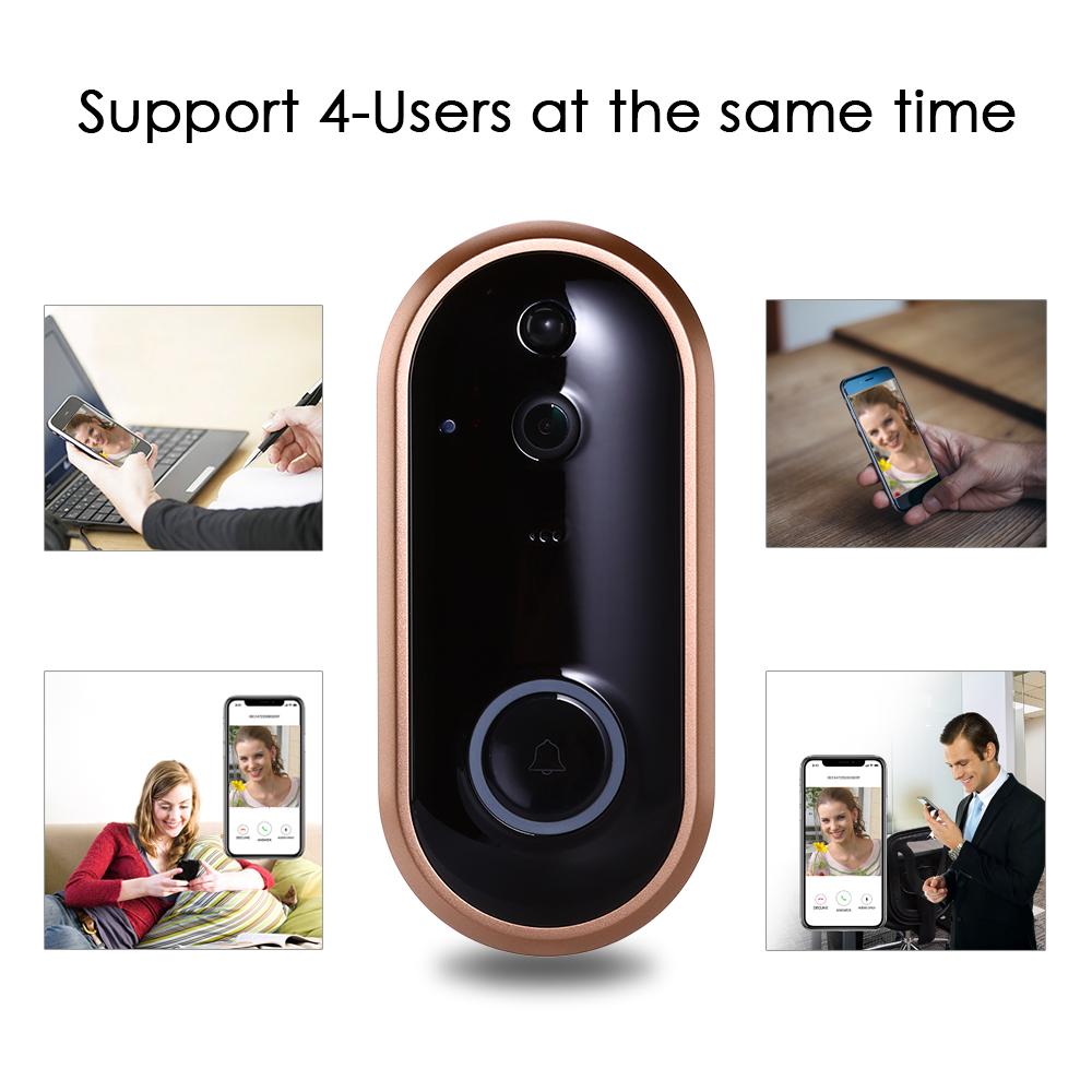 Wireless Video Doorbell, 1080P HD Infrared Night Vision Camera, Smart WiFi Remote Voice Intercom Home Doorbell