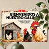 Spanish Chicken House Metal Sign 2D Farm Wall Art for Home Decor Garden Ranch Gift
