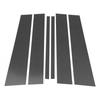6 Pcs Door Pillar Window Trim for Nissan Armada 04-15 Carbon Fiber Pattern Black