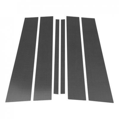 6 Pcs Door Pillar Window Trim for Nissan Armada 04-15 Carbon Fiber Pattern Black
