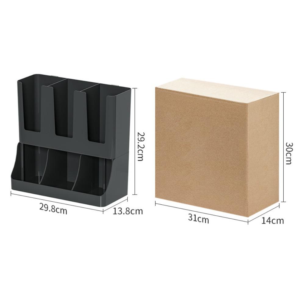 6 Compartments Upright Paper Cup Dispenser Multi-Functional Stackable Cup Organizer Rack Space Saving Stable Bar Cup Storage