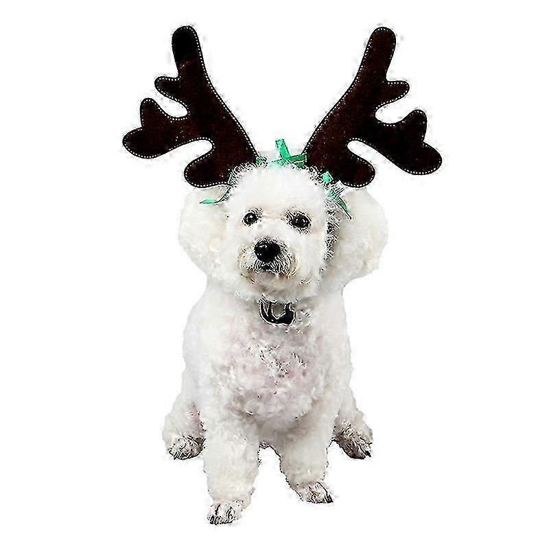 Tizzy 6 Set Dog Elk Antler Headband for Christmas Dog Cat Pet Christmas Costume Pet