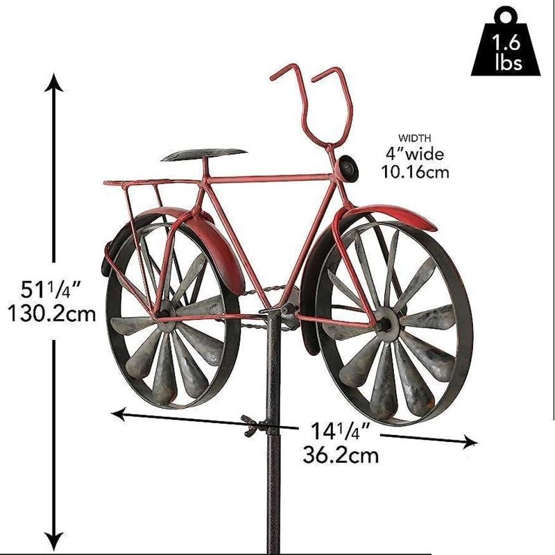 Fahrrad Gartendeko, Fahrrad Metall Windspiel, Vintage Outdoor Gartendeko, für Outdoor Rasen Eisenkunst Skulpturen Statuen Dekorationen