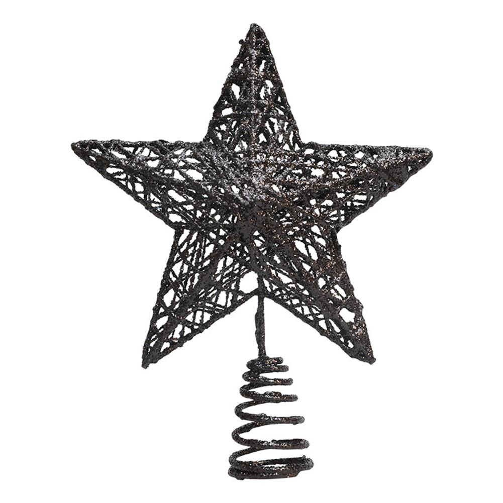 

19*15СМ Черная Звезда на Верхушку Елки Железная Пятиконечная Звезда Декоративный Реквизит