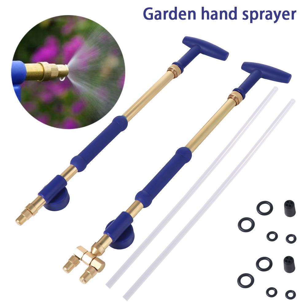 Double /Single Head Pump Spray Head Push-pull Spray Metal Rod  Garden Watering Tool