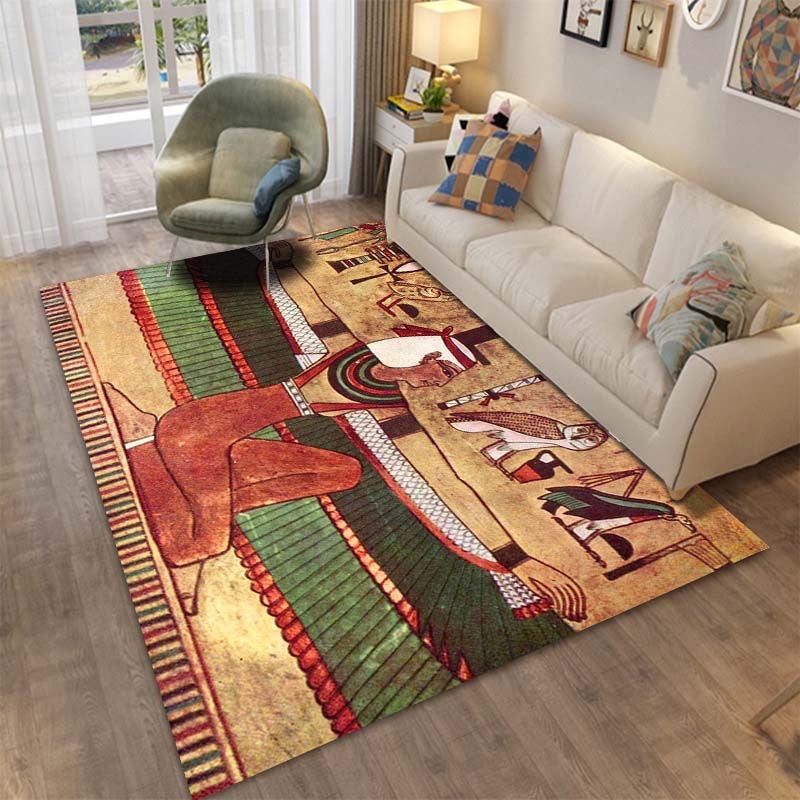 15 Sizes Ancient Egypt God Wall Art Carpet Rug for  Living Room Bedroom Rug Washable Floor Mats Household Area Mat Home Decor