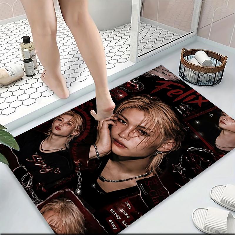 Stray Kids Felix Aesthetic Carpet Rug Soft Washable Anti Slip Home Living Room Sofa Mats Personalized Christmas Rug