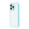 For iPhone 16 Pro Max Case Cat Ear Design TPU + Acrylic Clear Phone Back Cover