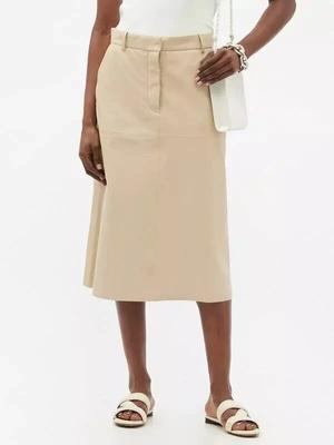 Leder Echtes Lammfell Damenrock Beige Stilvoll Handgefertigt Partykleidung Weich