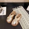 Baotou slippers women's 2025 new summer pearl fashion thick bottom heightening design sense one pedal lazy cool slippers